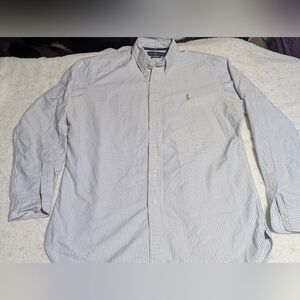 Polo Ralph Lauren Classic Fit Men’s Button-Down Shirt—Blue/White Striped